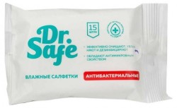 Салфетки влажные антибактериальные, Dr. Safe (Др. Сейф) 15 шт без спирта